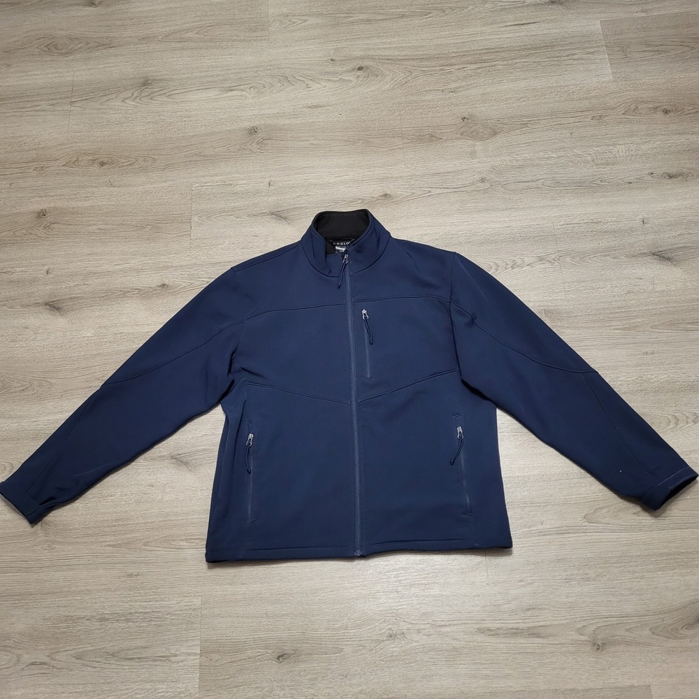 Tesla Mens XL Navy Blue Softshell Full Zip Jacket Embroidered Logo Dark Casual‎